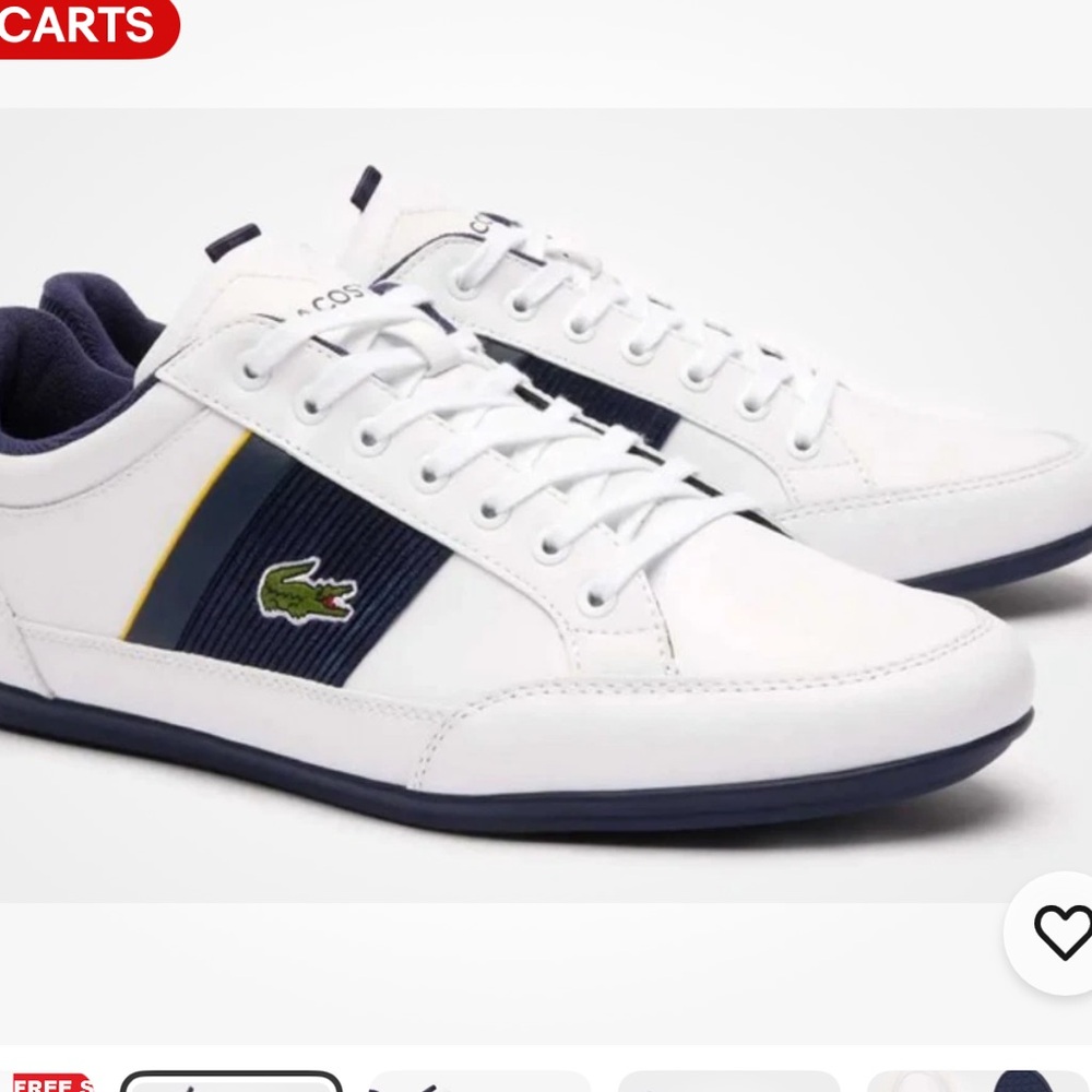 Lacoste Men's Sneakers - White/Navy size 9.5
